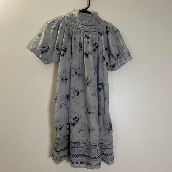 H&M Blue Puff Sleeve Smocked Mini Dress - Picture 8 of 10